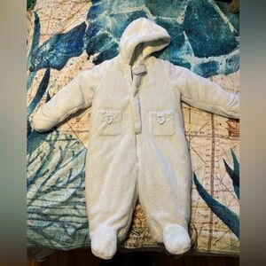Light blue fleece snowsuit 12 months NWT